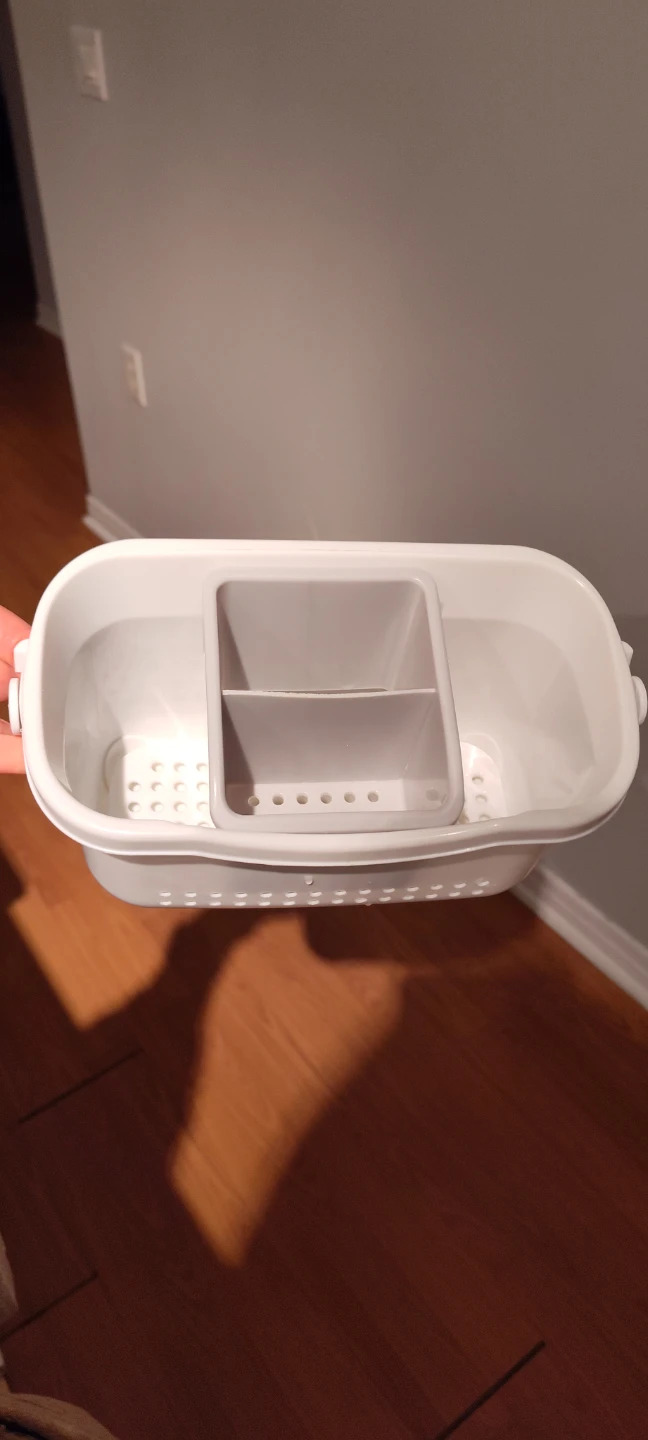 White plastic caddy with handle - photo 2