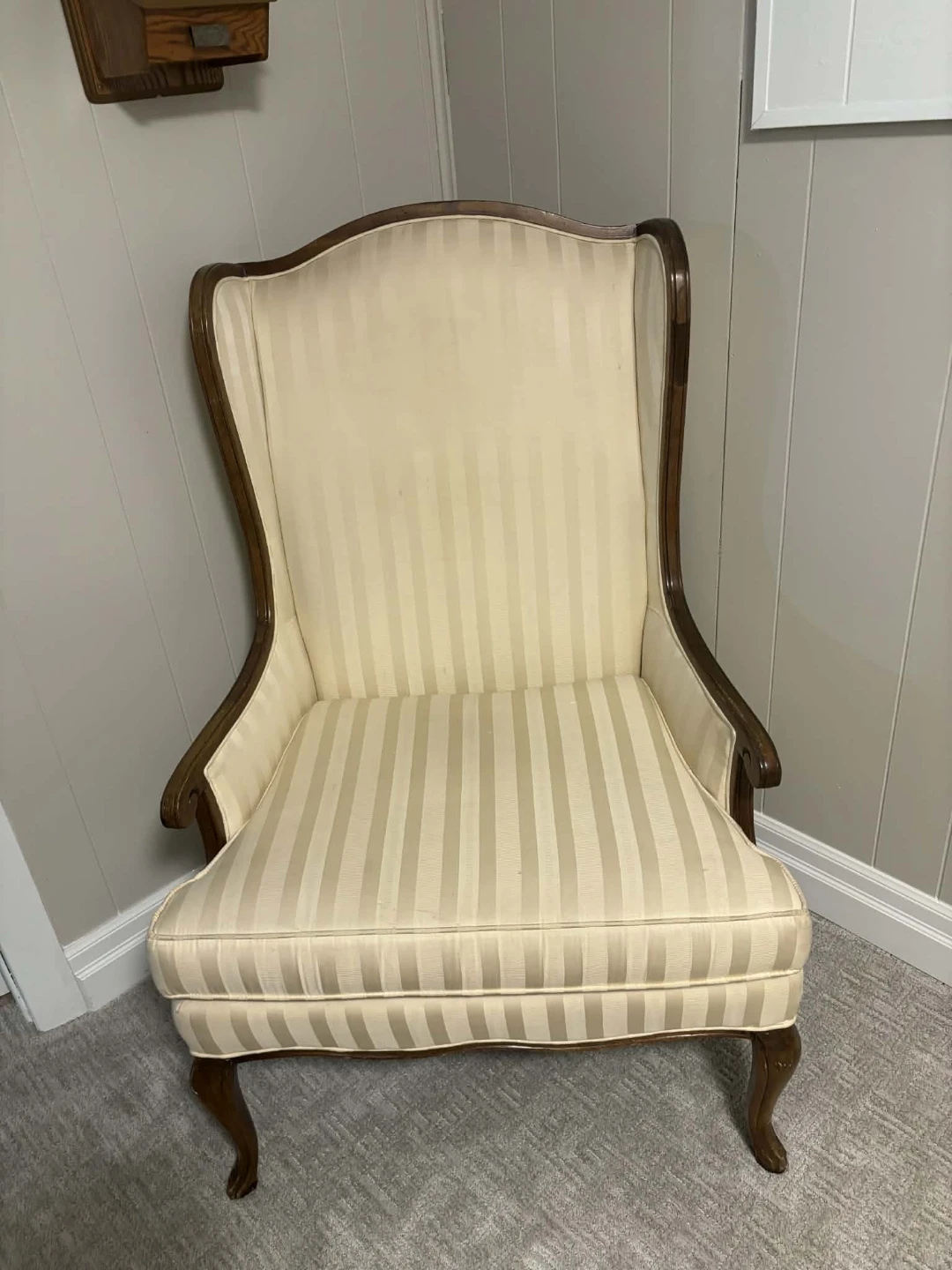 Striped Wingback Armchair