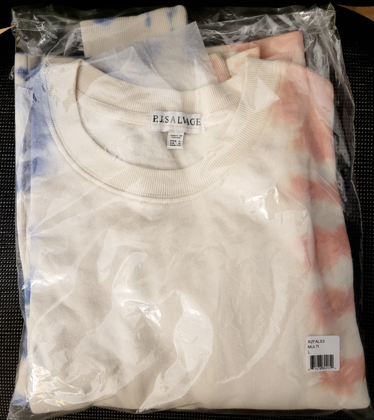 New️ PJ Salvage Fade Away Tie Dye Cotton Blend Top & Jogger Set