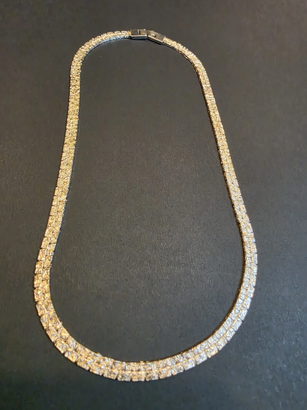 Two-Row Diamond Cut Tennis Necklace - photo 3