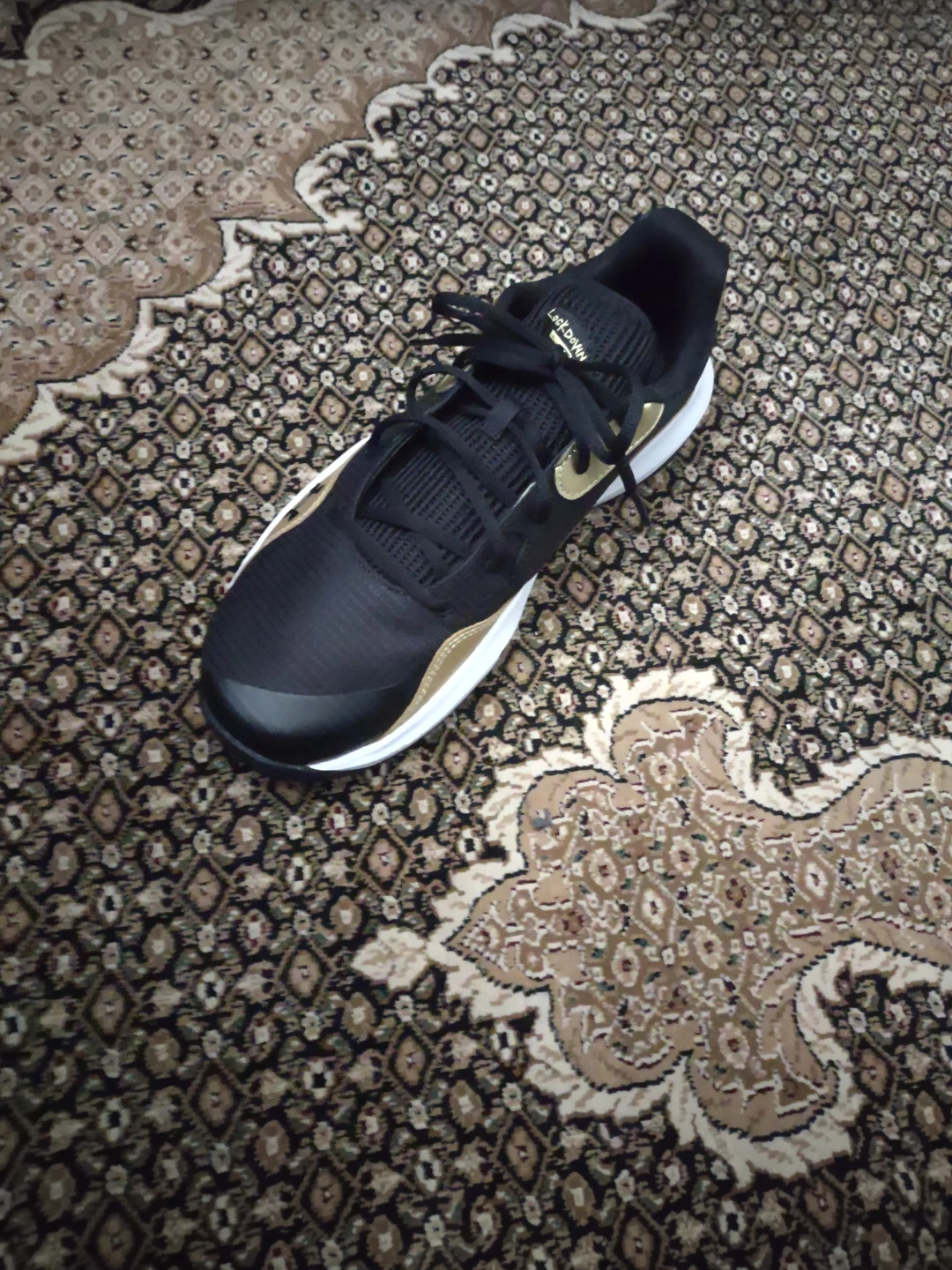 LucoDawn Black and Gold Running Shoes