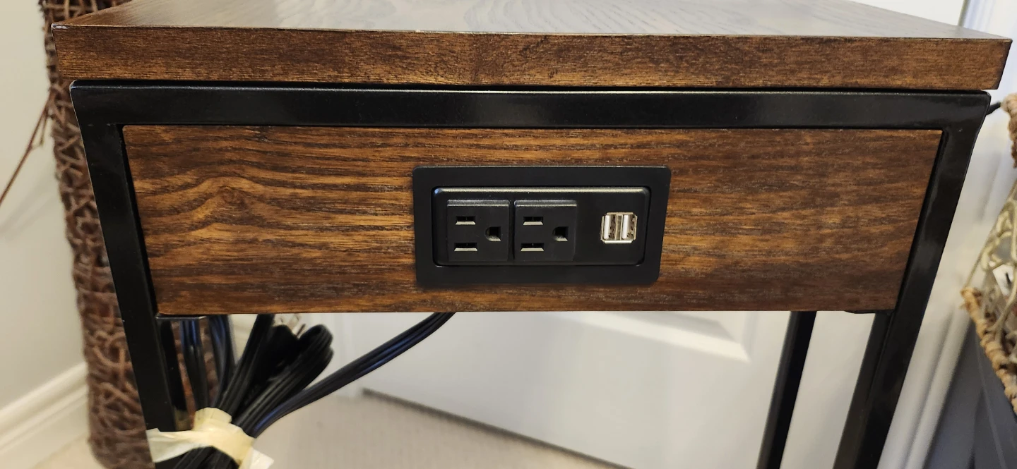 C-Table with Built-in Outlet and USB Ports