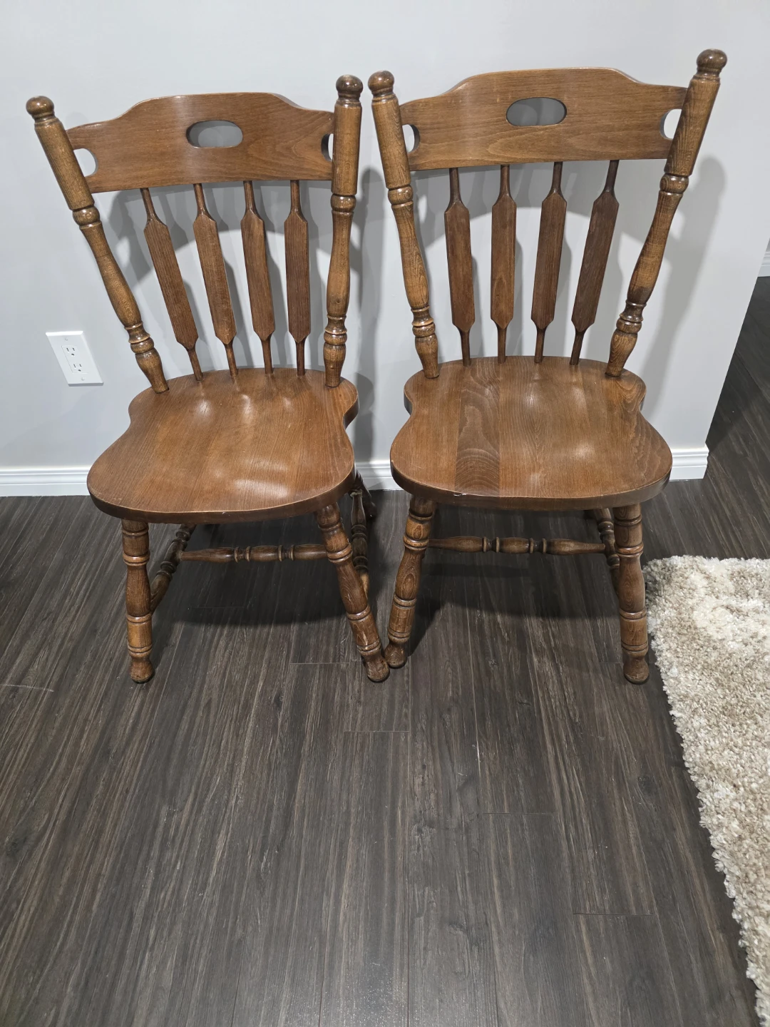 Set of 2 Wooden Dining Chairs