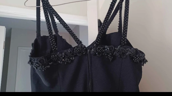 Black Beaded Spaghetti Strap Maxi Dress - photo 2