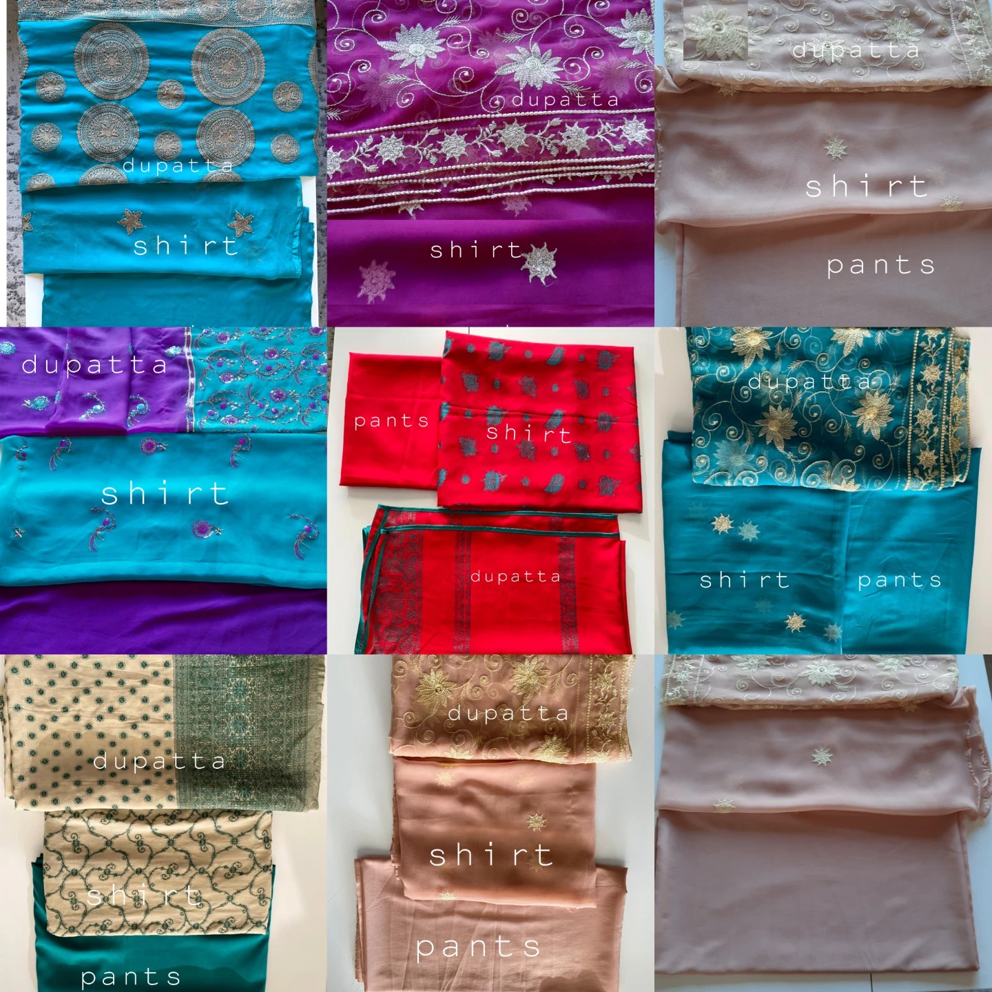 3 pcs unstitch Dupatta,Shirt,Pants