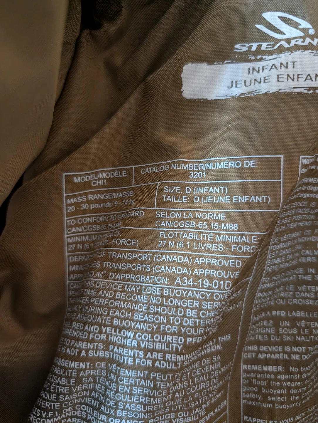 Stearns Infant Life Jacket CH11 - photo 3