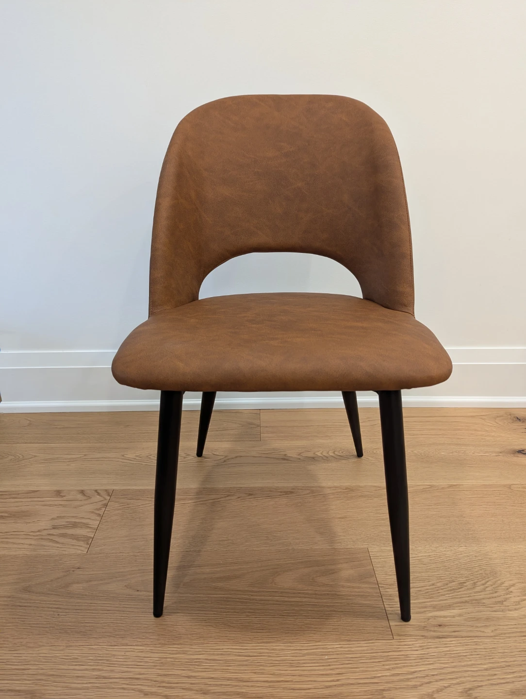 4x Brand New Brown Vegan Leather Chairs
