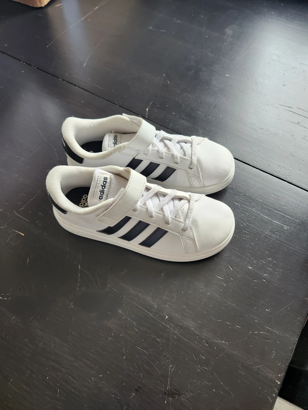 Adidas Kids White & Black Sneakers Size 1
