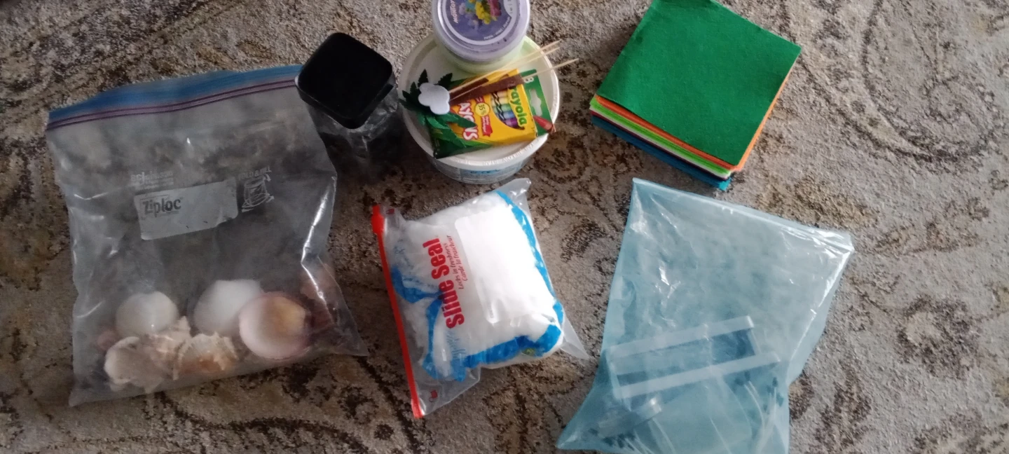 Craft Supplies Bundle with Seashells and Felt Sheets