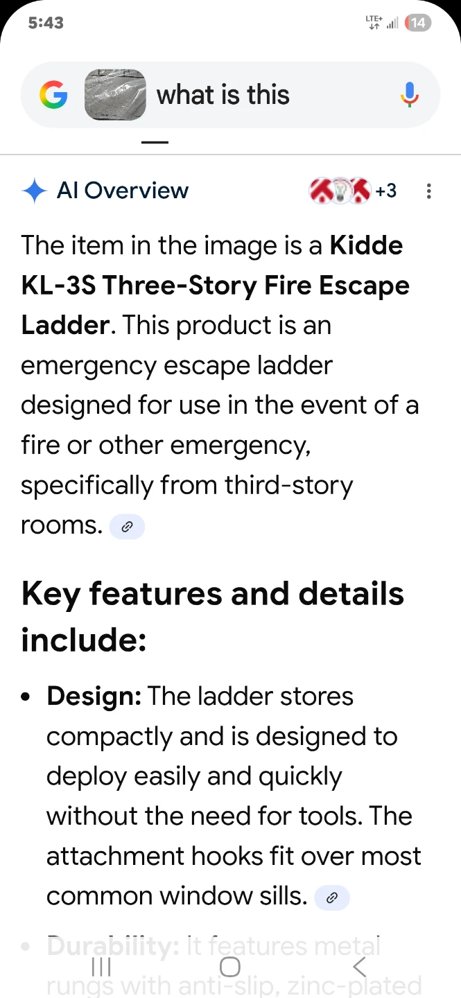 Kidde KL-3S Three-Story Fire Escape Ladder - photo 4