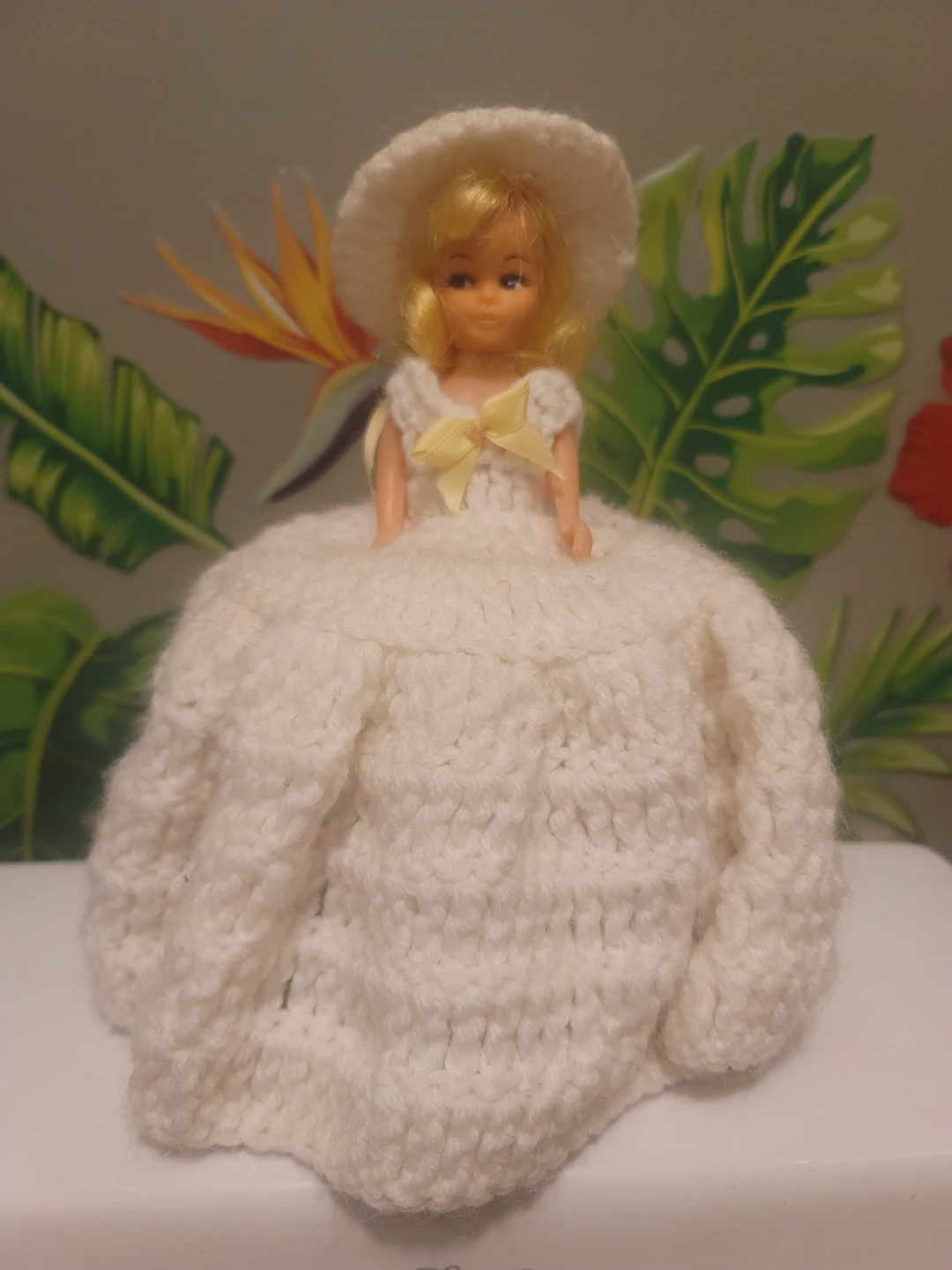 Crocheted Doll Toilet Paper Cover