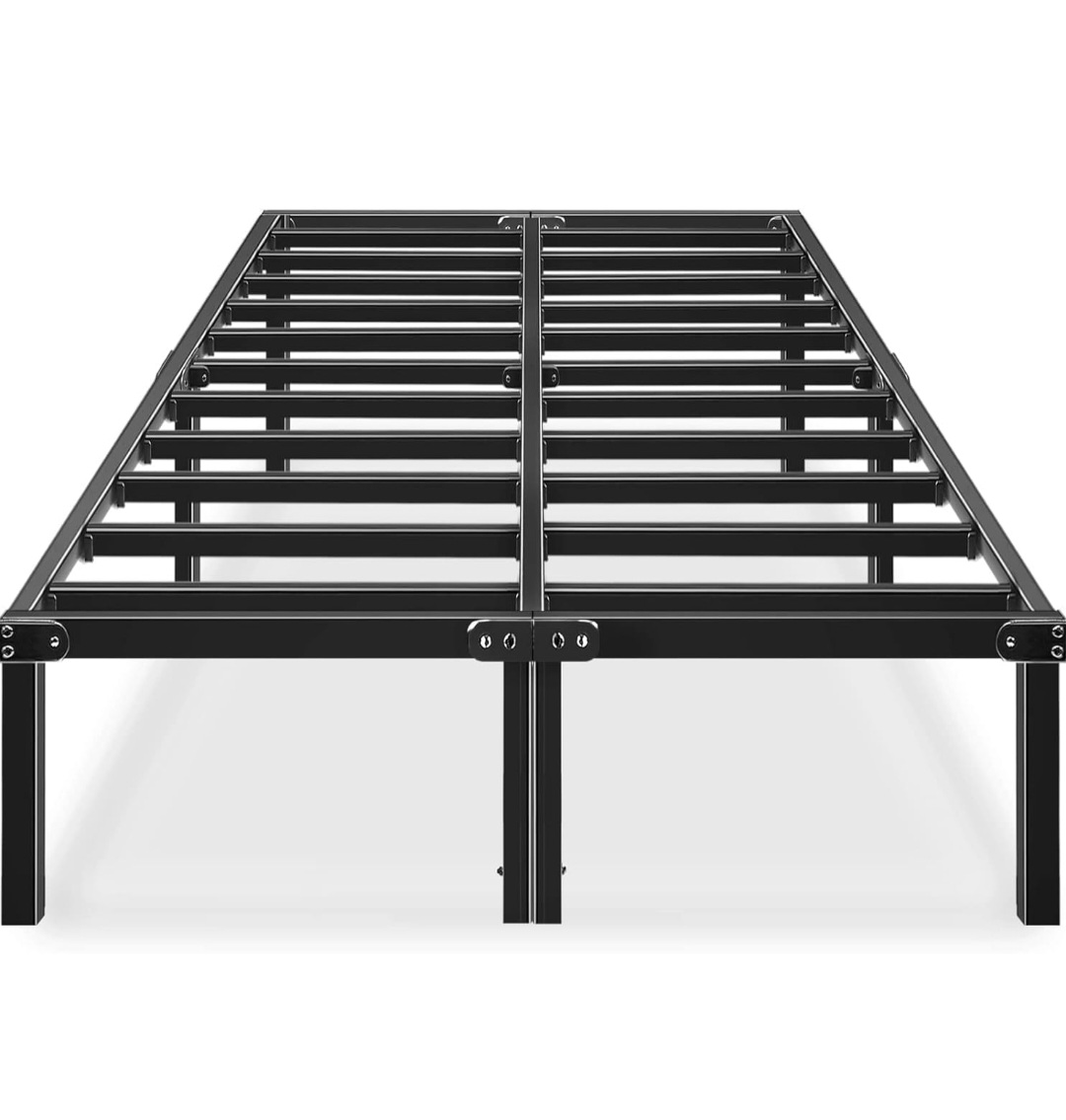 Queen bed frame with high density mattress