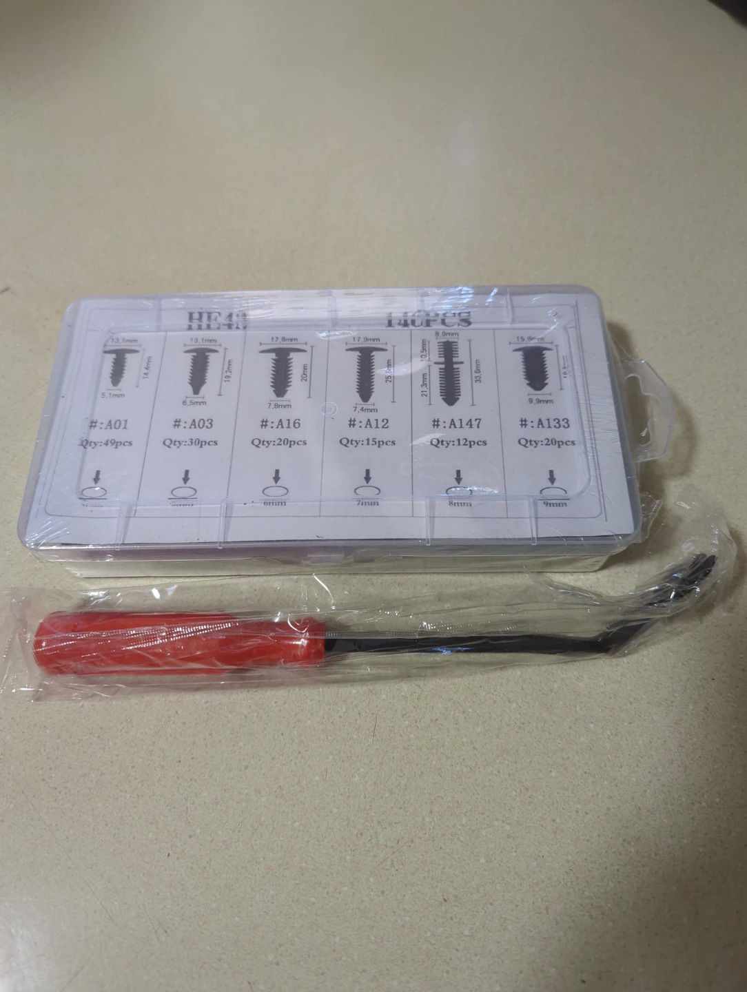 Car Trim Removal Tool and Fastener Assortment Set
