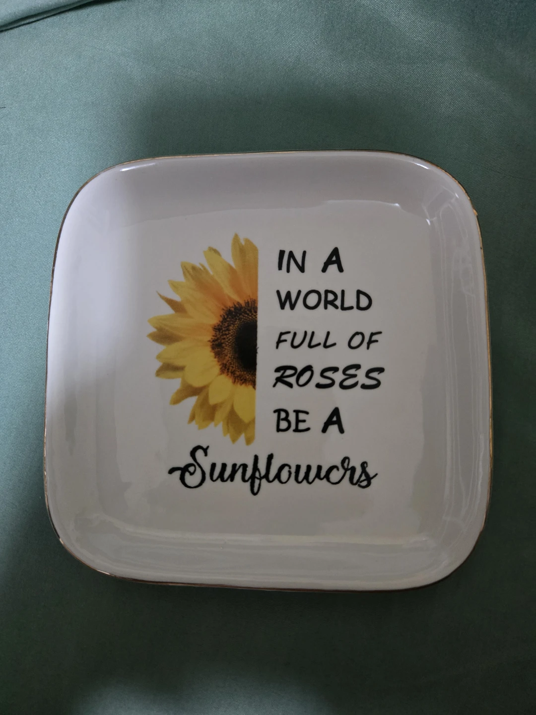 Decorative Tray with Sunflower Design