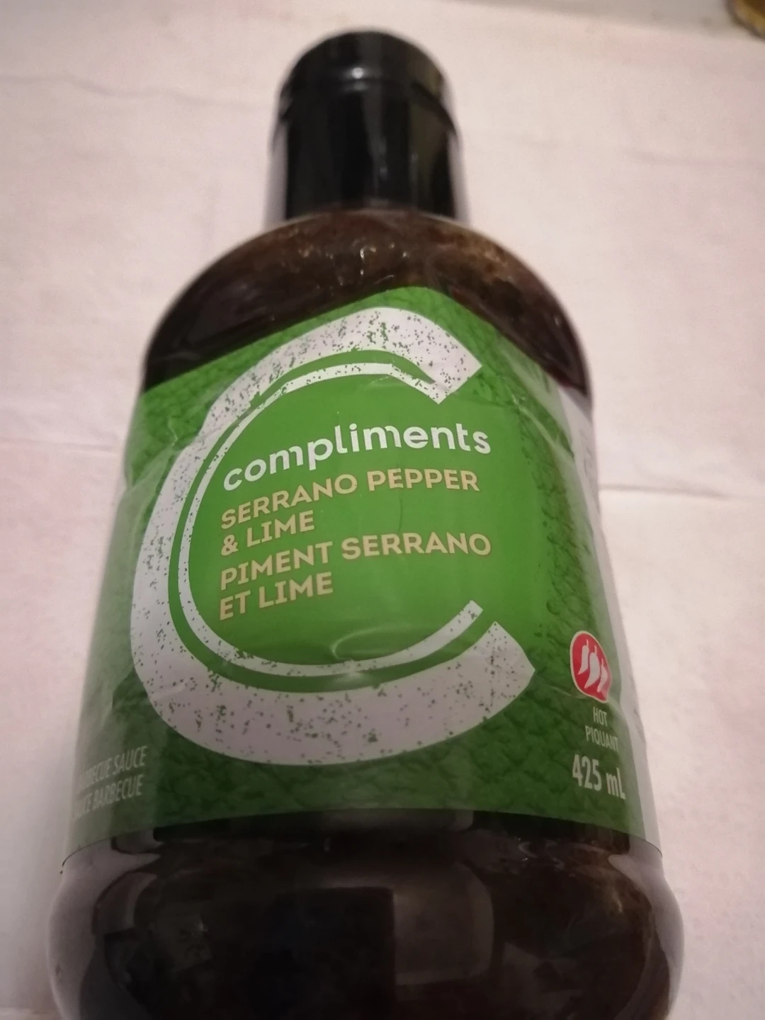 Compliments Serrano Pepper & Lime Hot BBQ Sauce 425ml