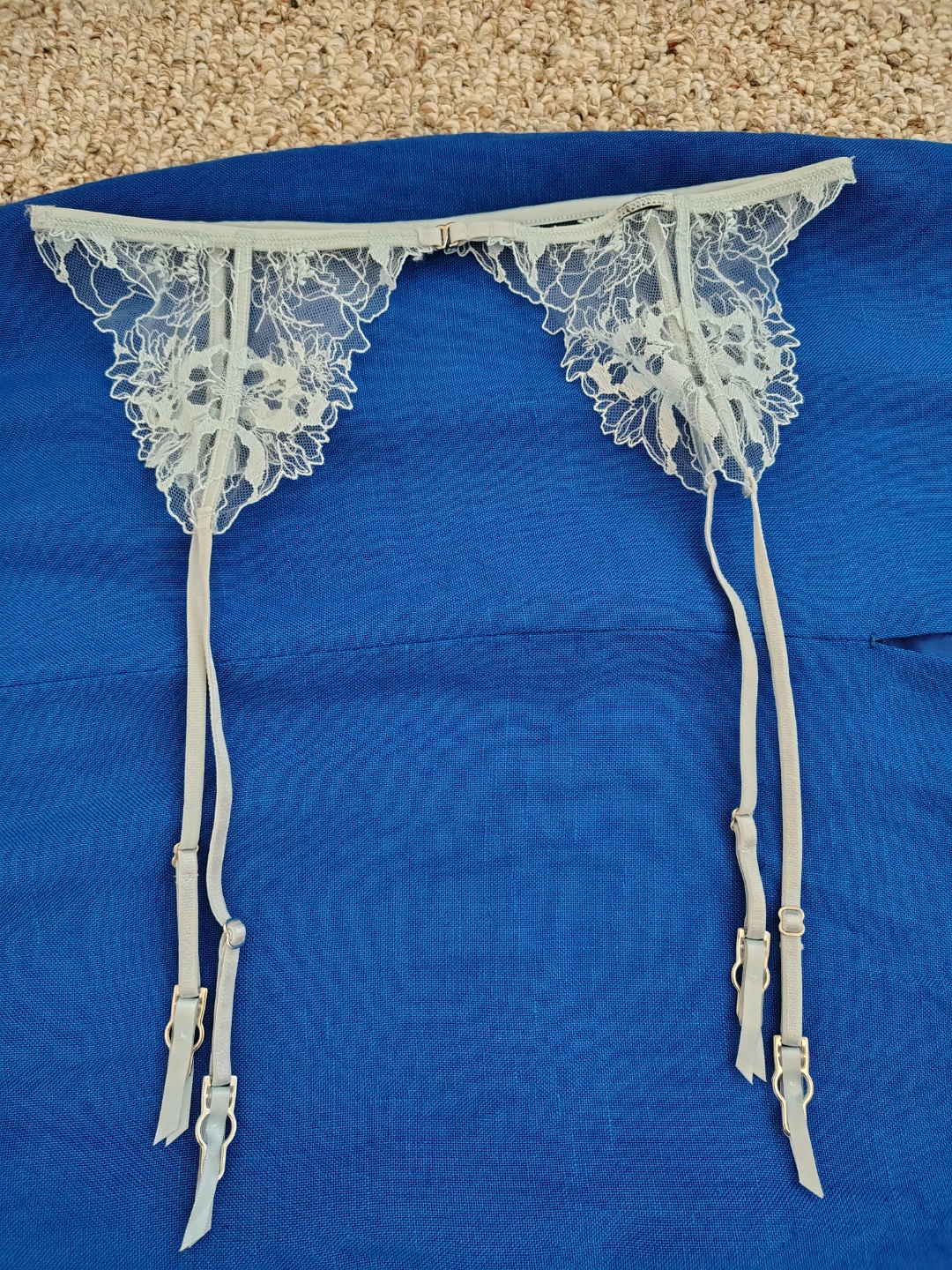 Victoria's secret Light blue Lace Garter Belt - xs