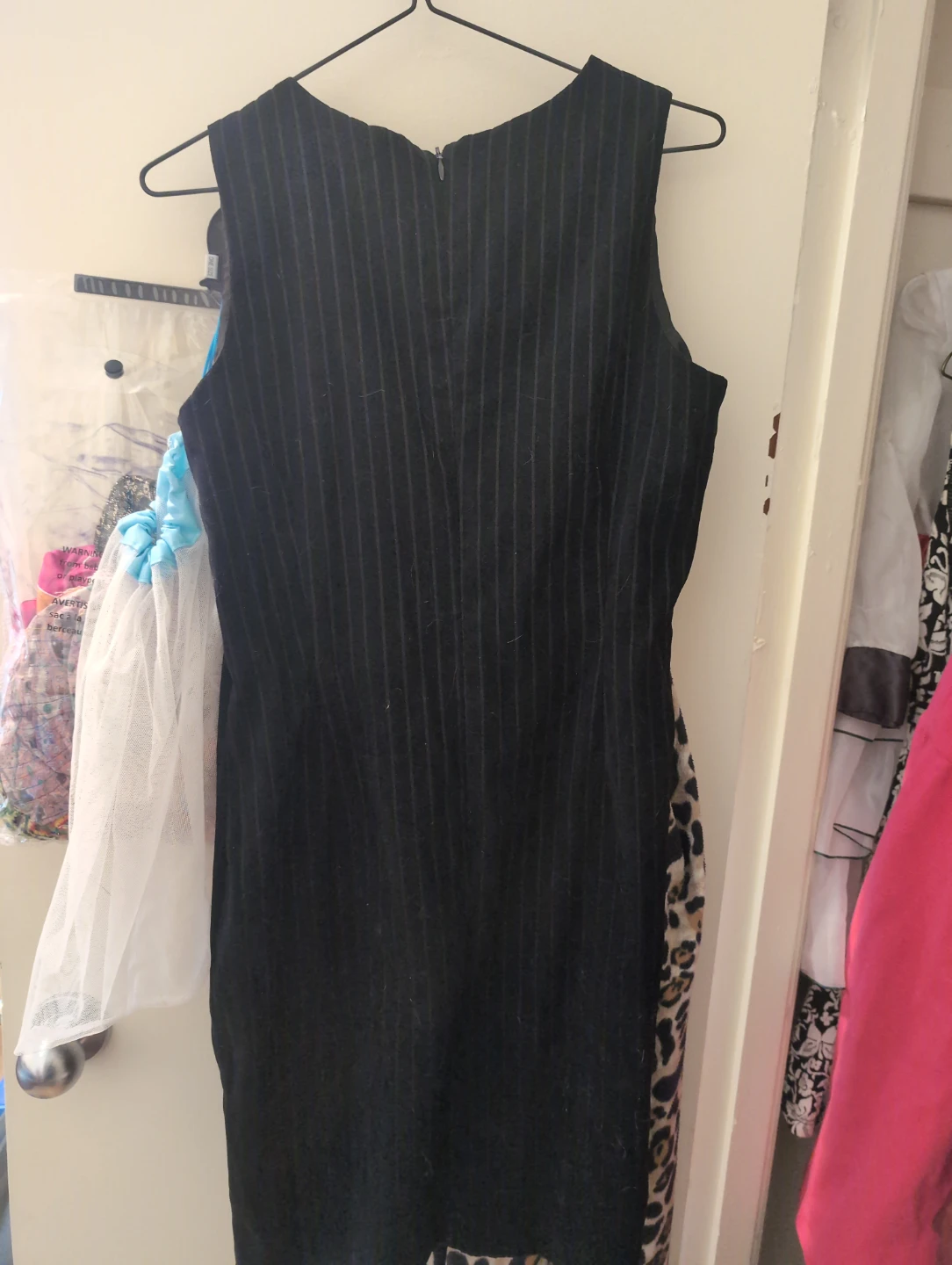 Black pinstripe sleeveless dress  size M - photo 2