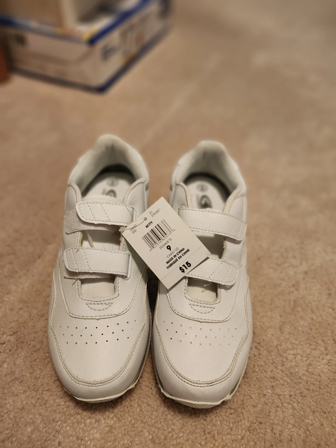 Athletic Works White Velcro Sneakers - Size 9