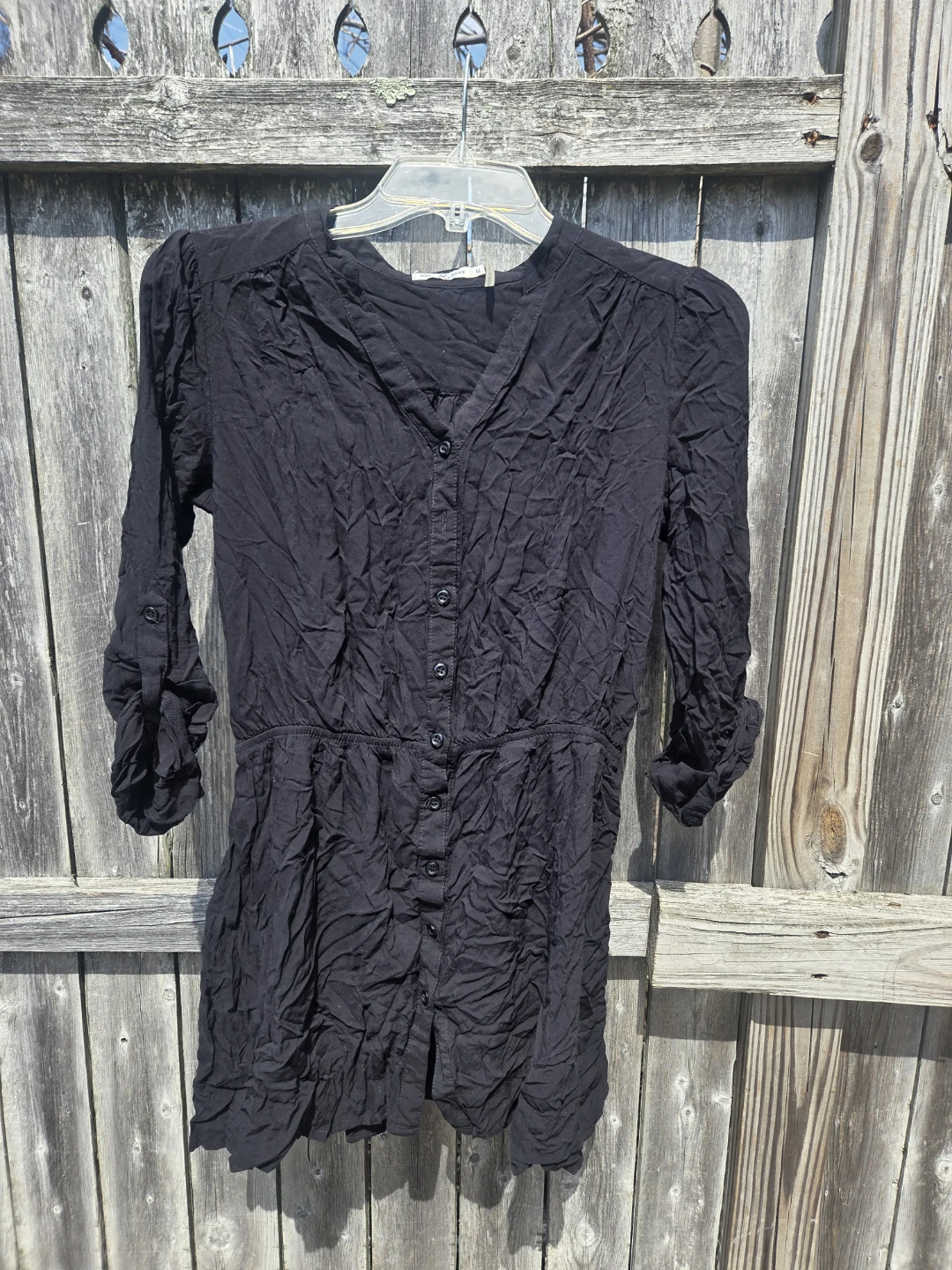 HAVE & HAVE Black Button-Up Shirt dress