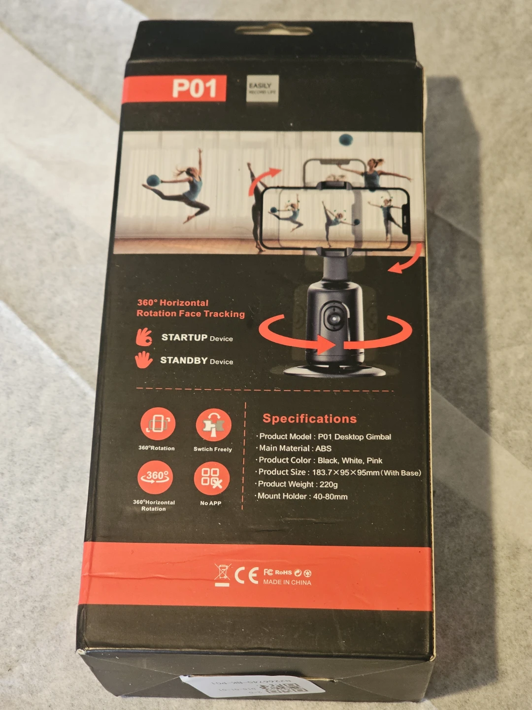 P01 Auto Face Tracking Selfie Stick Tripod Gimbal - photo 2