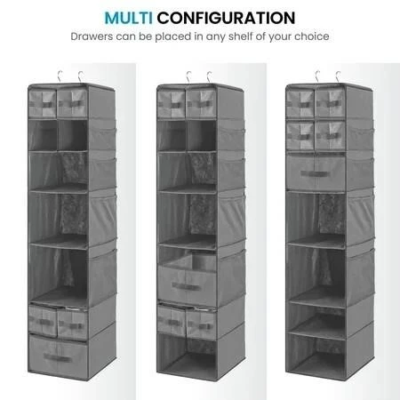 Zober Gray Closet Organizer Shelves & Bins with 8 Side Pockets - photo 2
