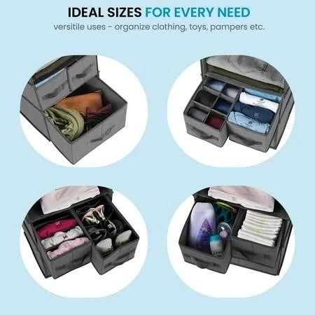 Zober Gray Closet Organizer Shelves & Bins with 8 Side Pockets - photo 3
