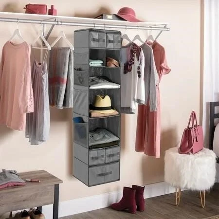 Zober Gray Closet Organizer Shelves & Bins with 8 Side Pockets - photo 4