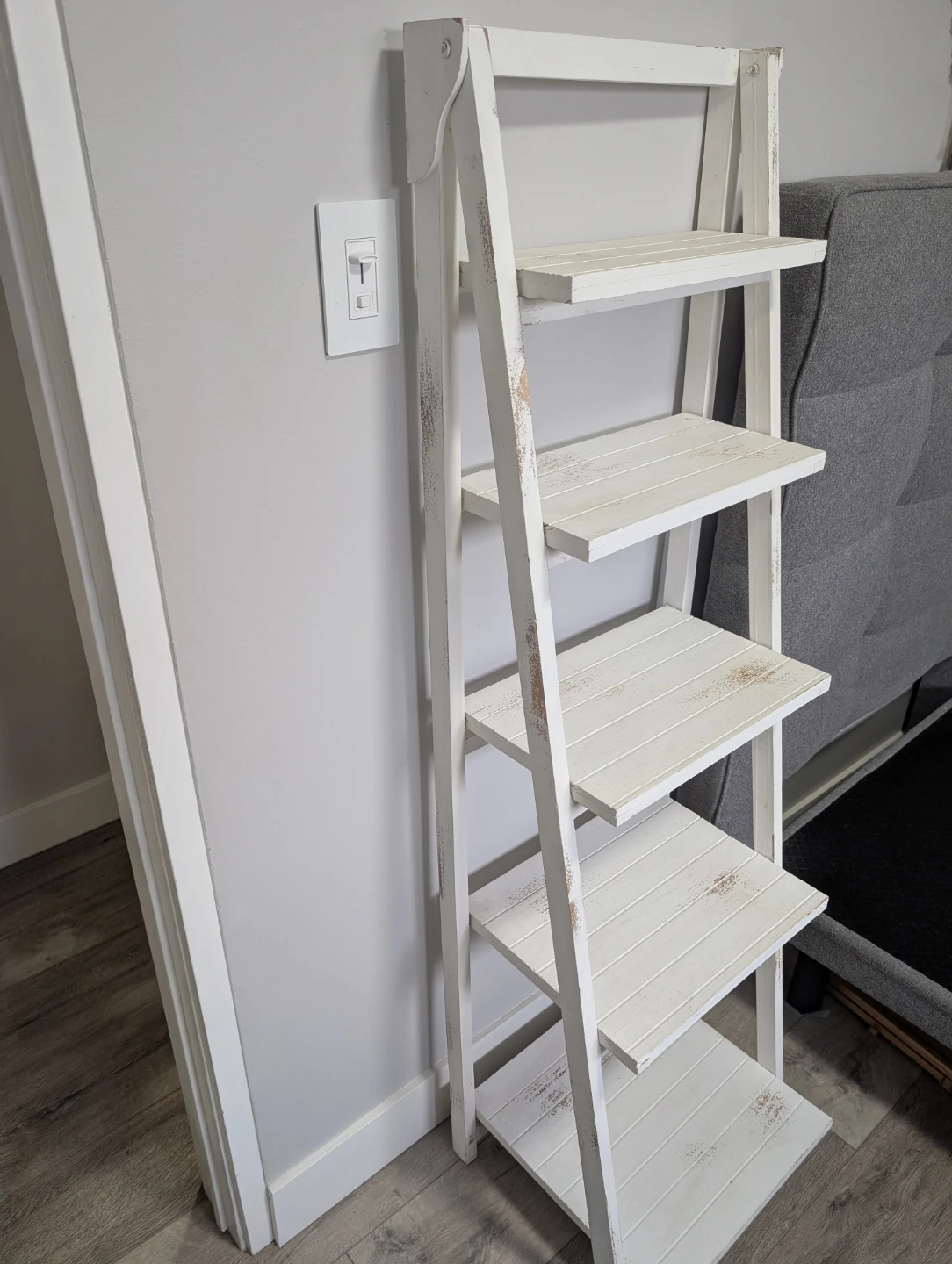 Rustic Farmhouse wood ladder style shelf
