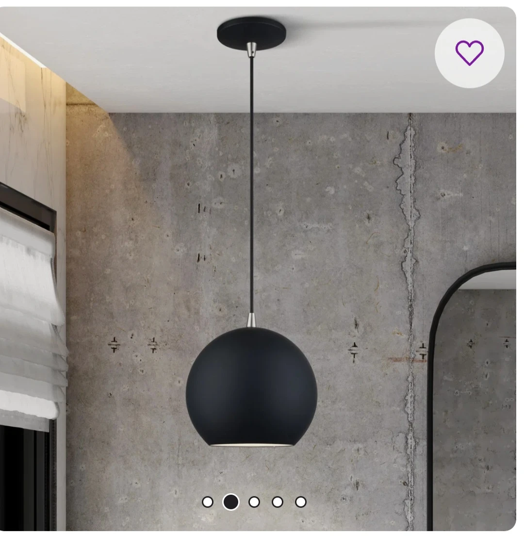 Black, Spherical, Pendant Light Fixture -BNIB