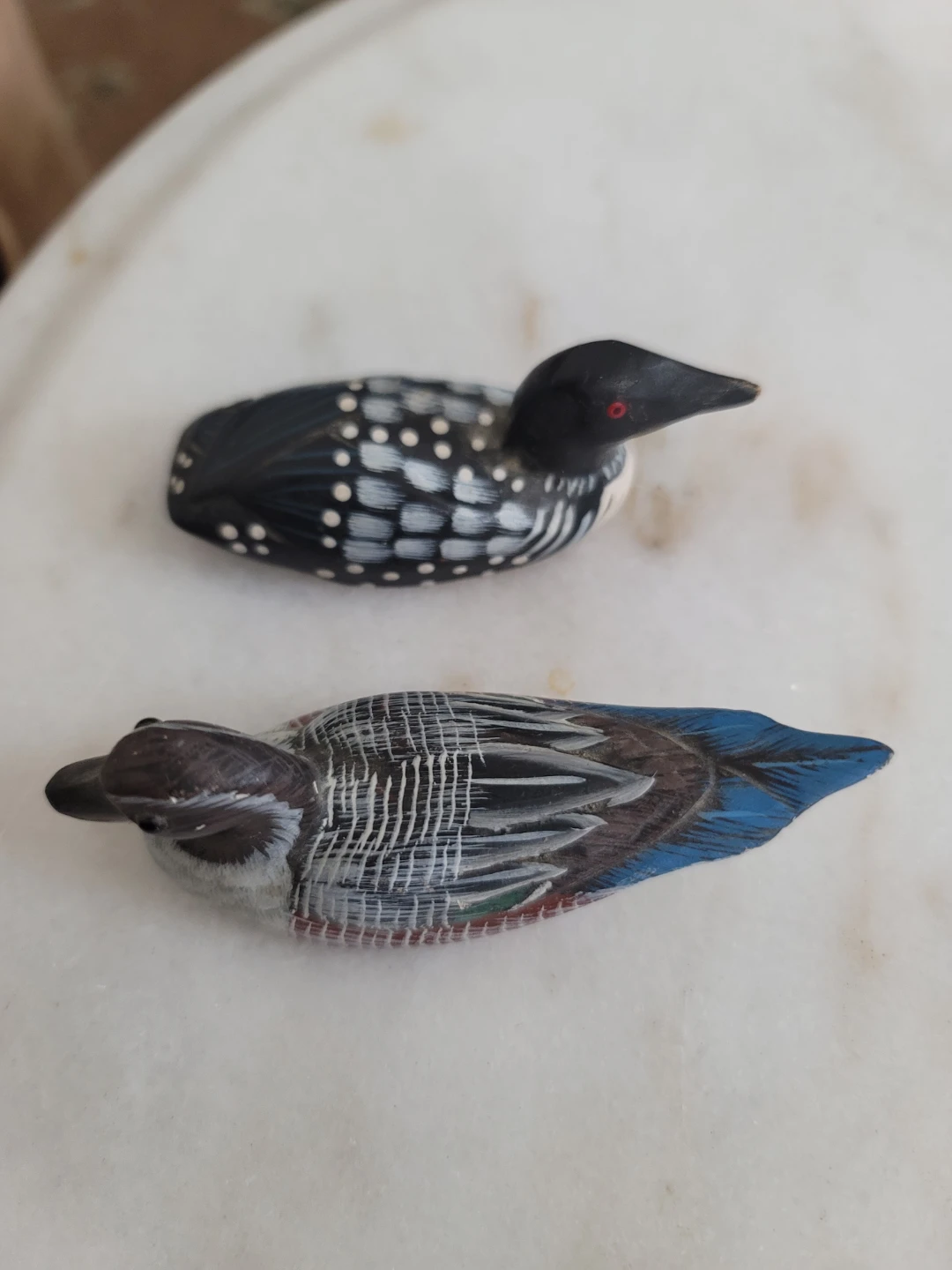 Hand-Painted Wooden Duck Figurines