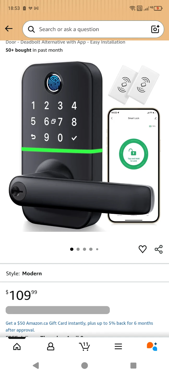 Smart Door Lock Deadbolt Alternative with App