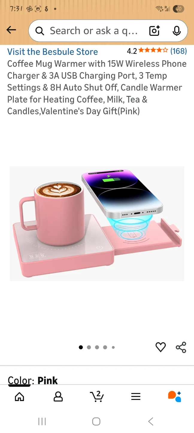 Coffee Mug Warmer with Wireless Charger