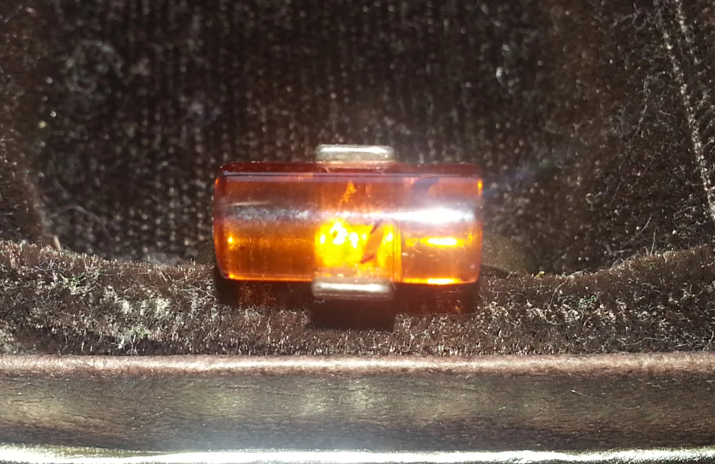 Silver tone rings with clear and amber stones - photo 3
