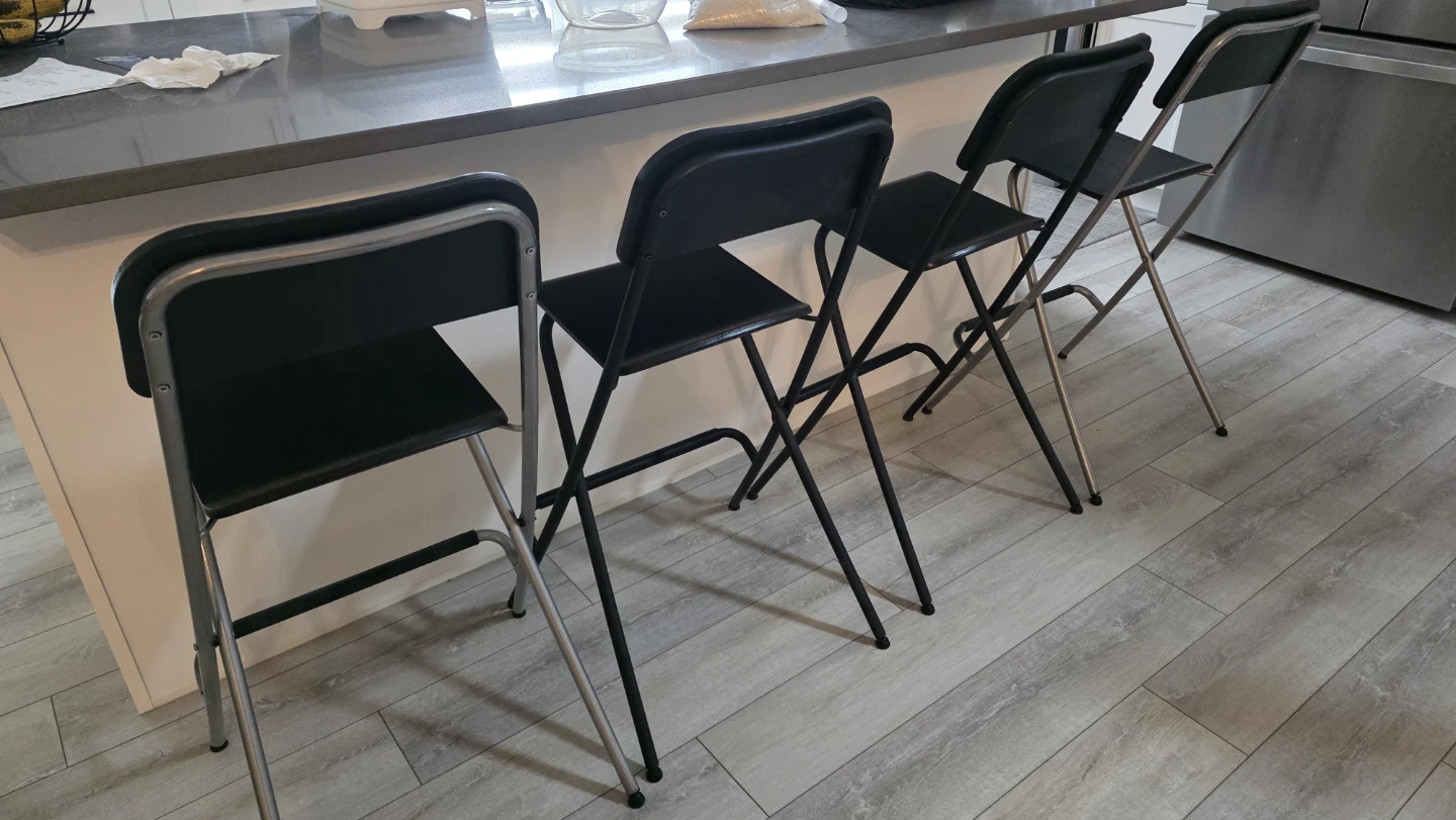 Ikea 4 Black Folding Bar Stools - photo 2