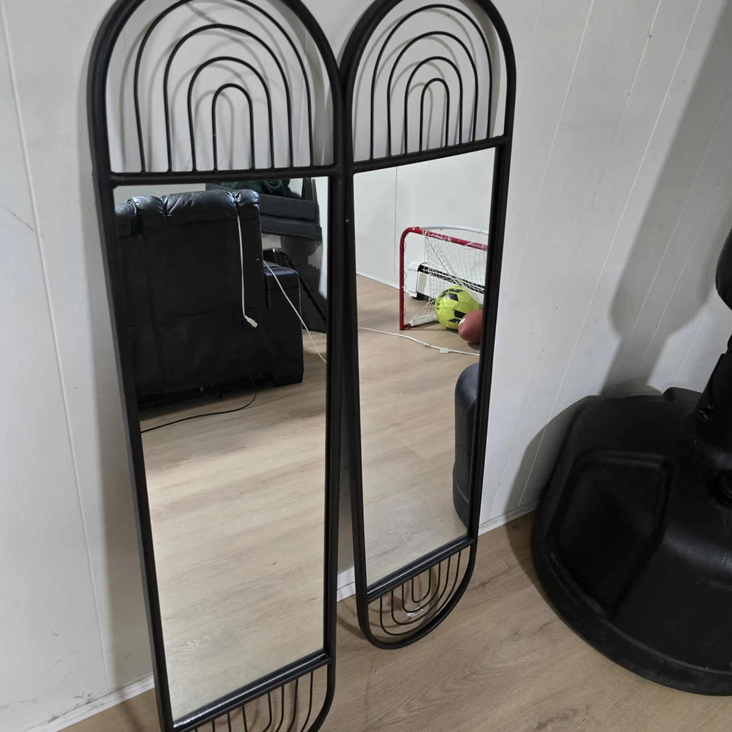 Set of 2 Black Arch Mirrors