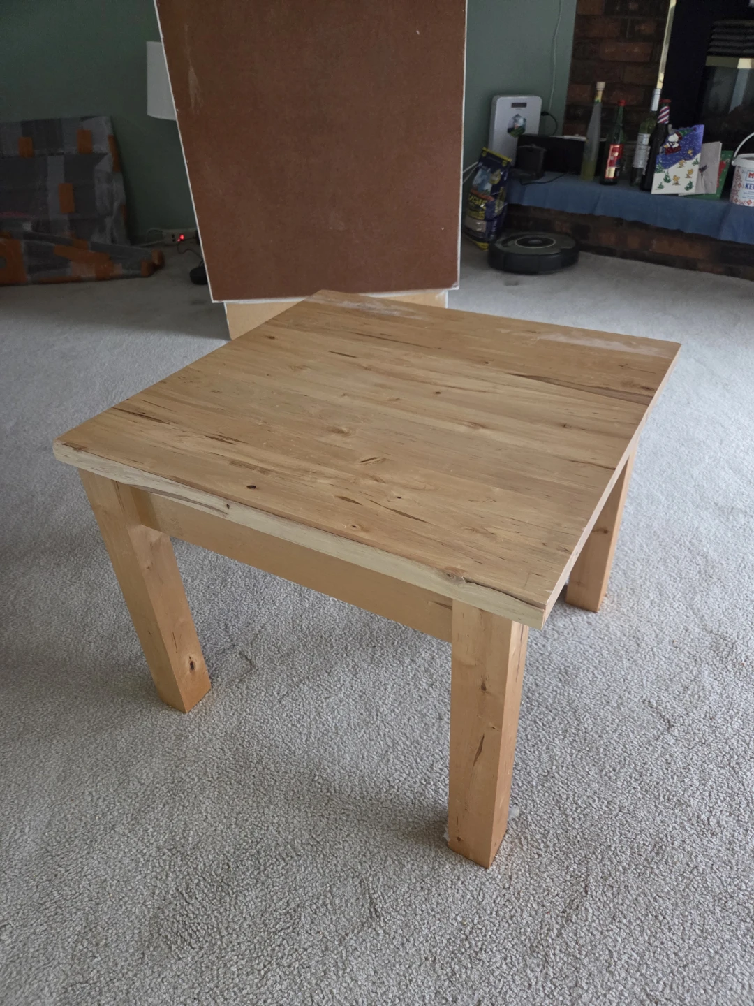 Light Wood Square Side Table - photo 3