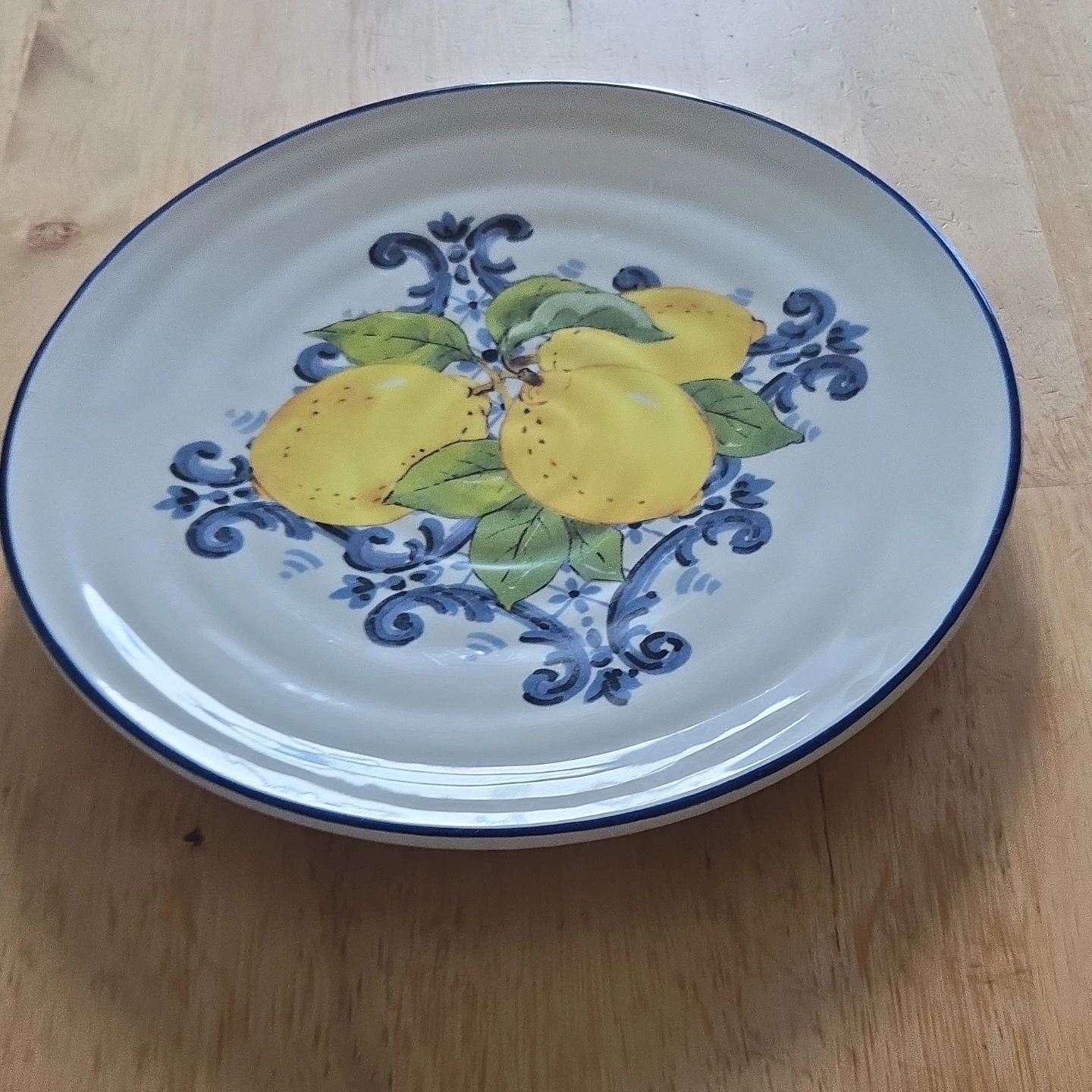6 Pieces Ceramica Cuore "Lemons" Dinner  Plate Made in Italy