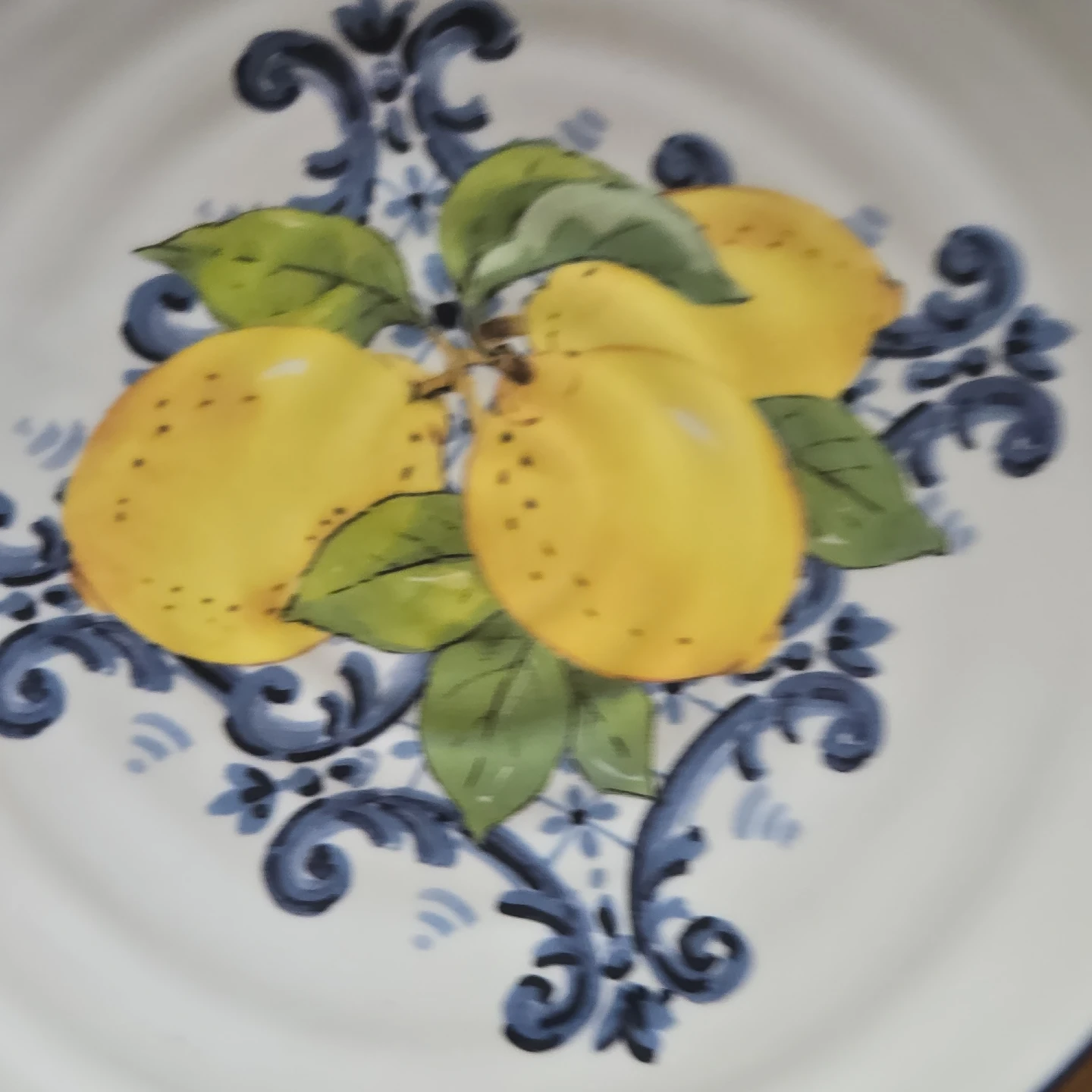 6 Pieces Ceramica Cuore "Lemons" Dinner  Plate Made in Italy - photo 2