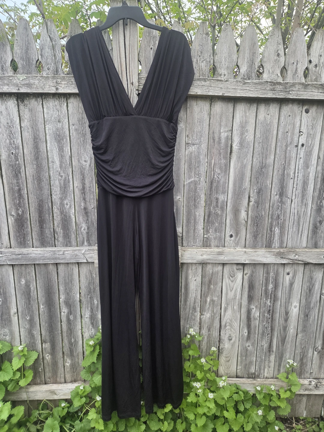 Arden B. Black Ruched V-Neck Jumpsuit - photo 3