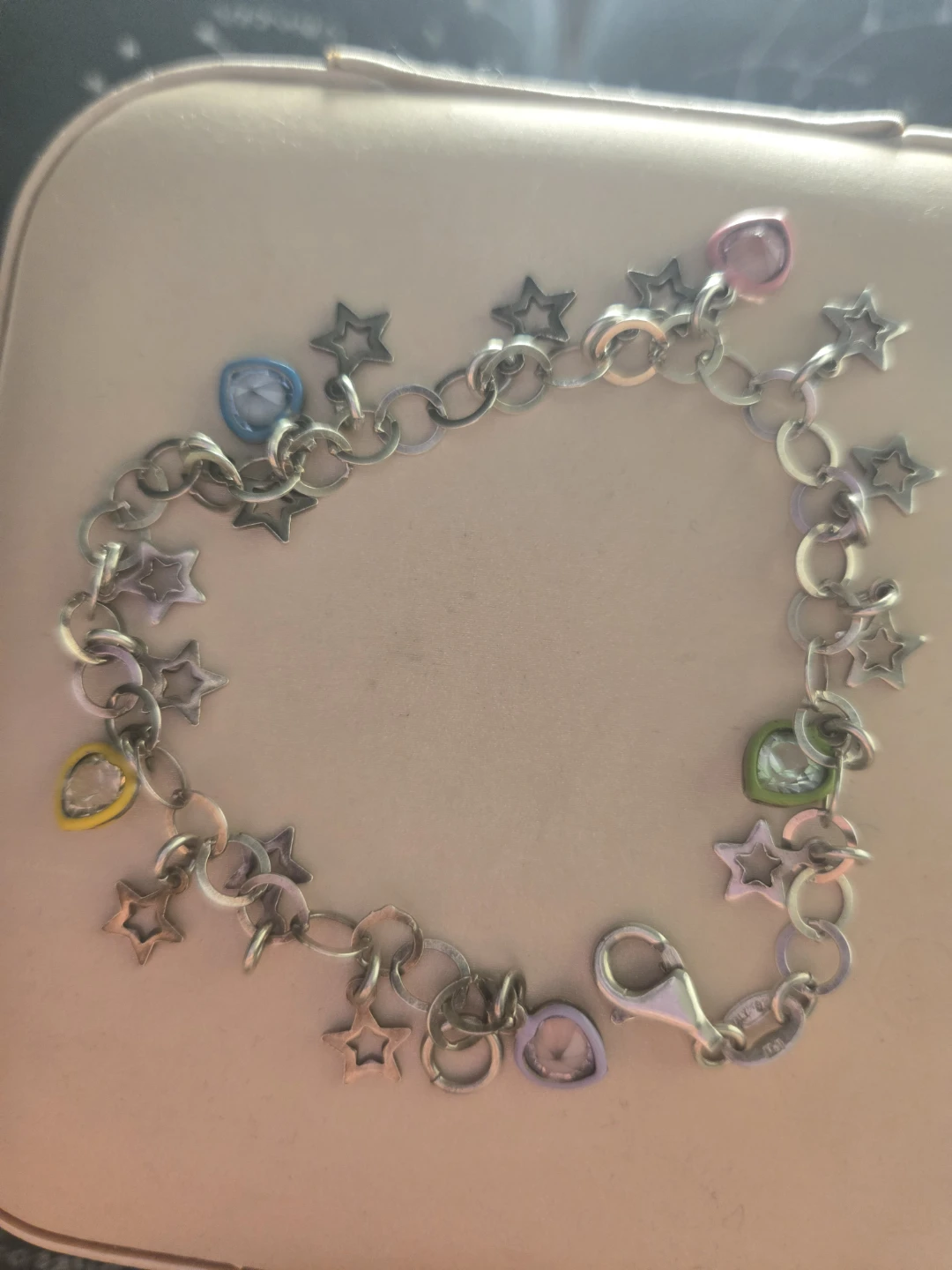Charm Bracelet with Stars and Hearts