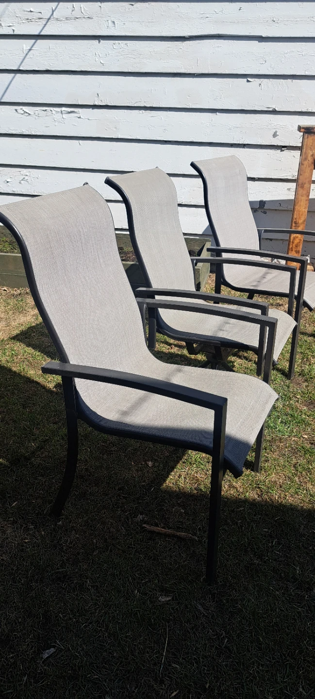 Set of 3 Grey Outdoor Patio Chairs - photo 2