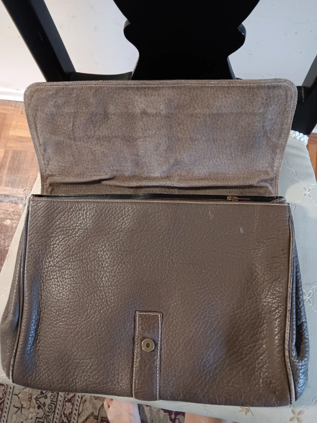 Ann Taylor brown leather clutch bag - photo 3