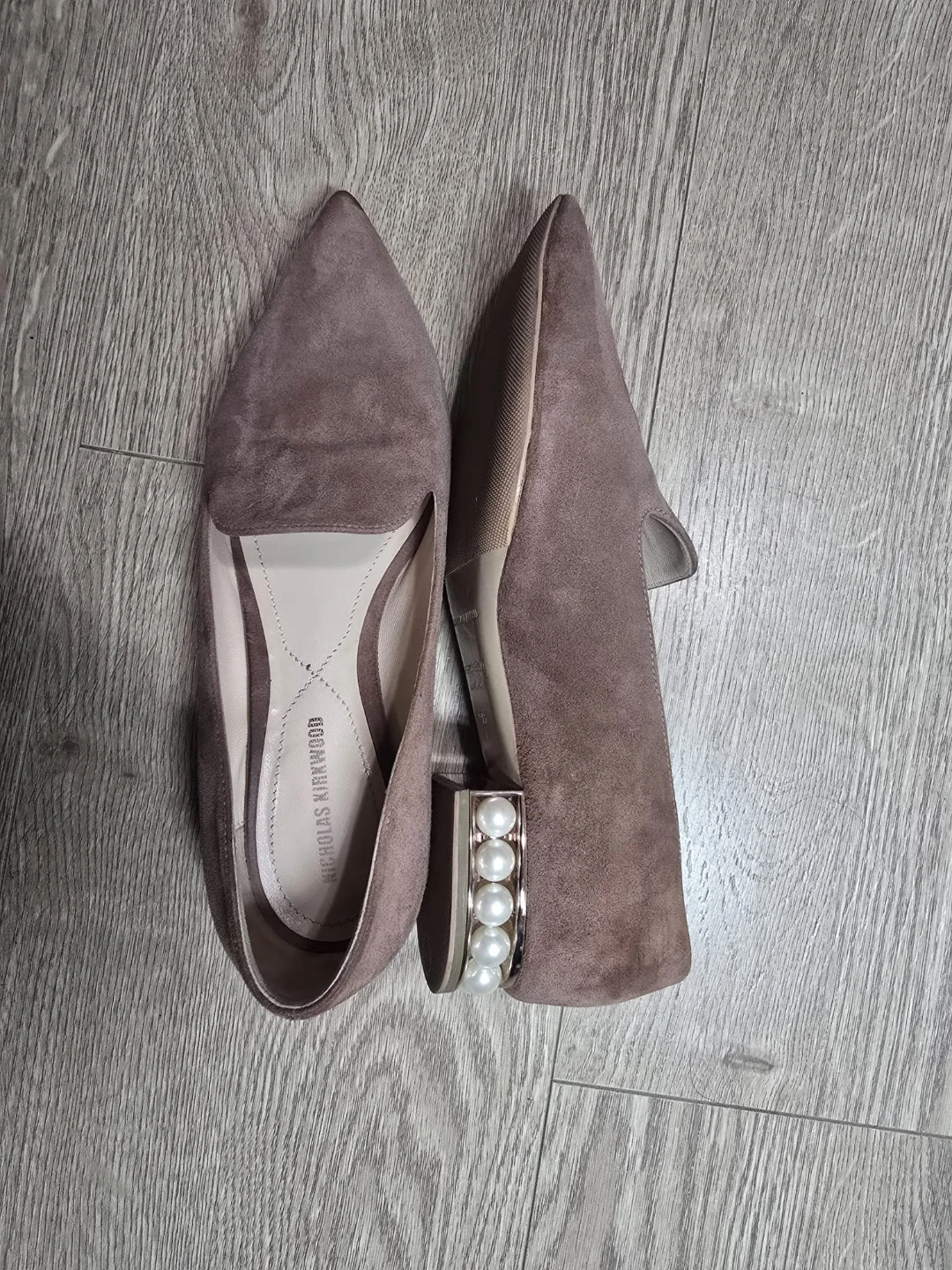 Nicholas Kirkwood Suede Pearl Embellished Flats - photo 2