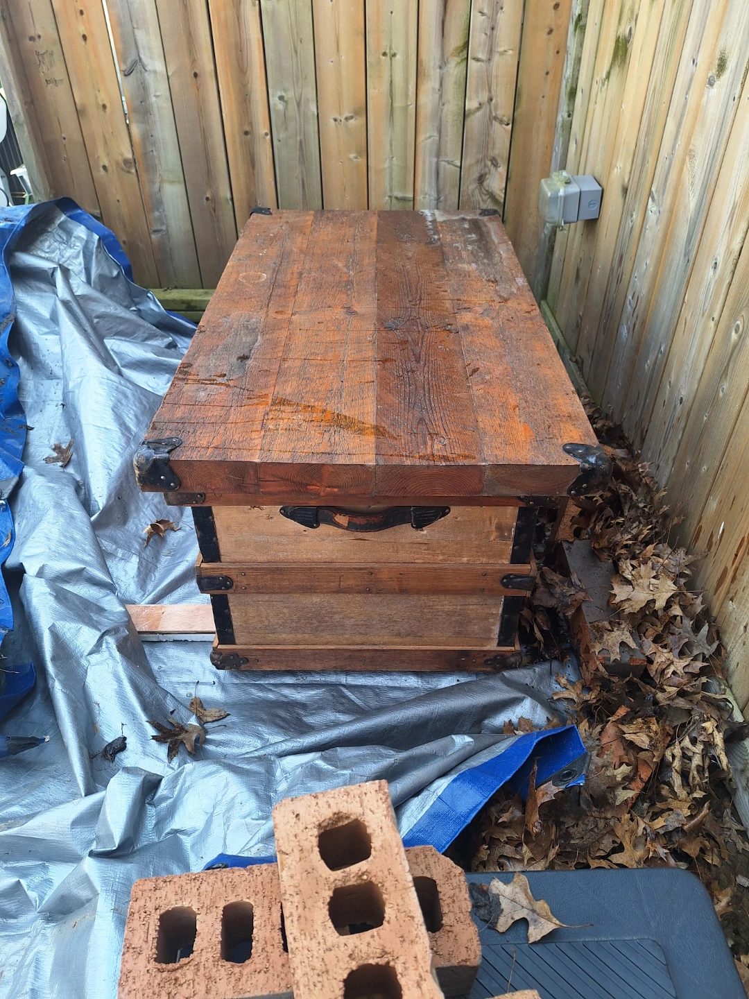 Wooden Storage Chest Trunk - photo 4