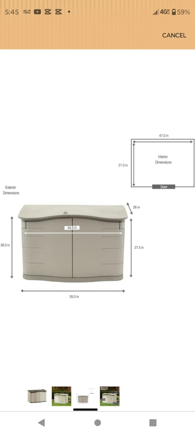 Rubbermaid  50 gallon storage deck box