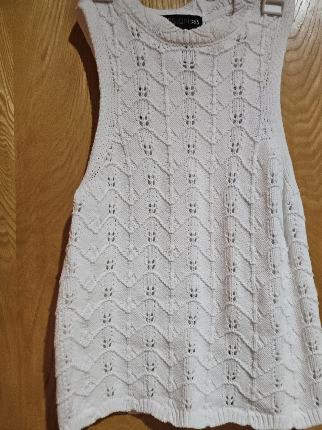 DESIGN365 White Knit Sleeveless Top - Size S - photo 2