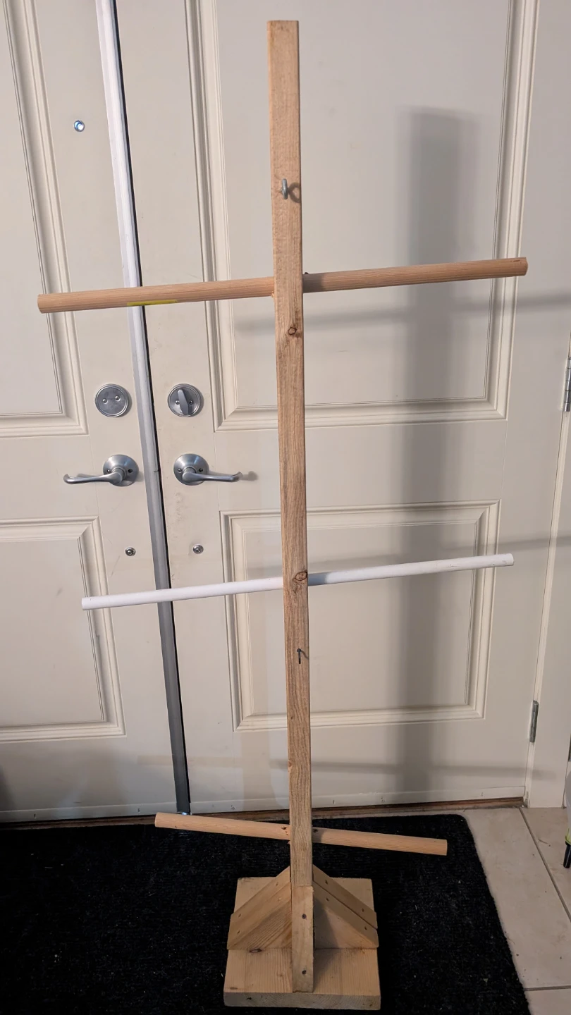 Wooden Hockey gear drying rack