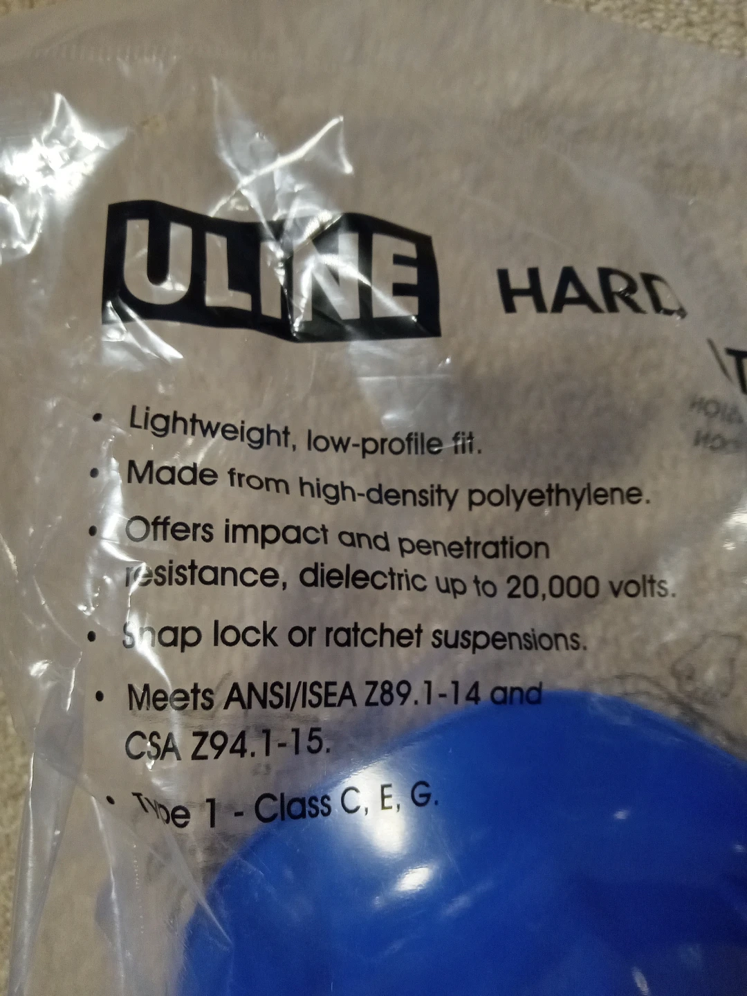 Uline Blue Hard Hat *BRAND NEW* - photo 2