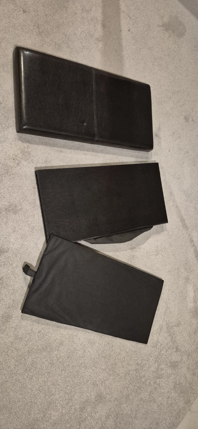 TWO Dark Brown Leather Storage Ottoman Bench - photo 3