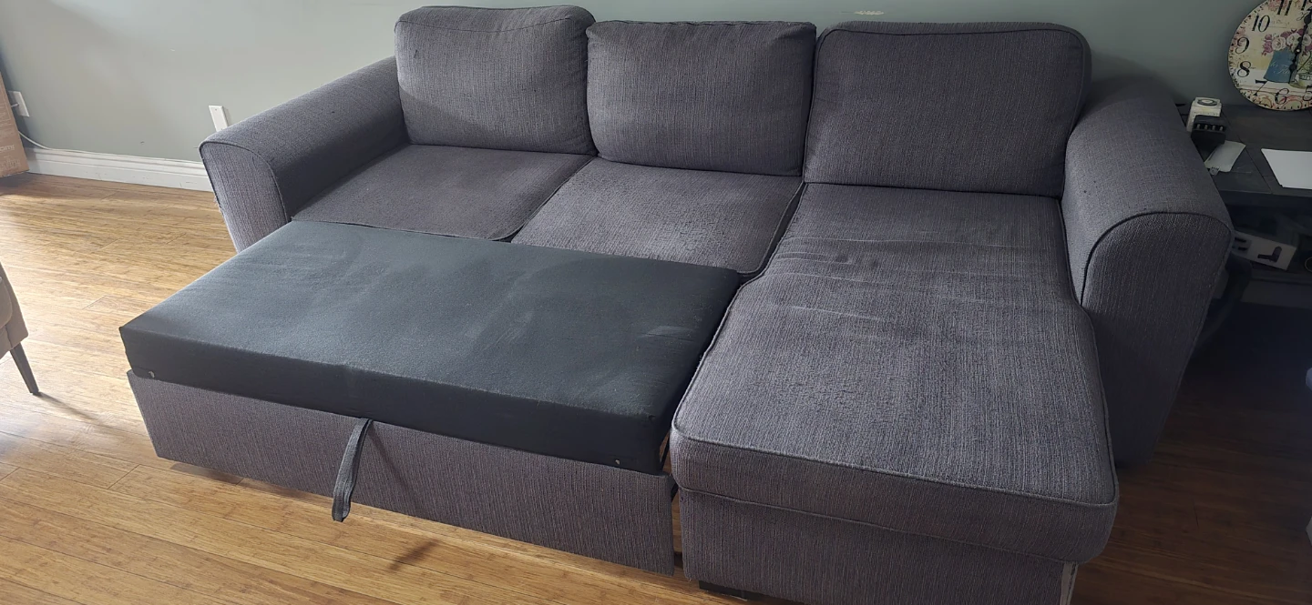 Grey Sectional Sofa with Pull-Out Bed